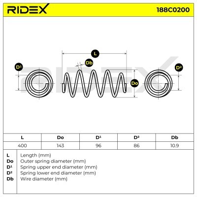 Suspension Spring RIDEX 188C0200 188C0200 - photo 3