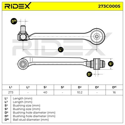 Control Arm RIDEX 273C0005 273C0005 - photo 7
