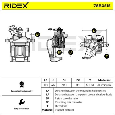 Brake Caliper RIDEX 78B0515 78B0515 - photo 5