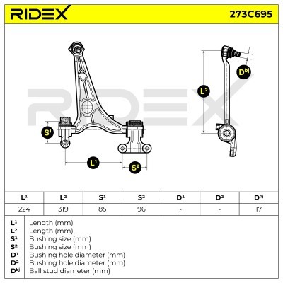Control Arm RIDEX 273C0695 273C0695 - photo 7