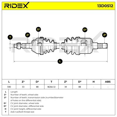 Drive Shaft RIDEX 13D0512 13D0512 - photo 6