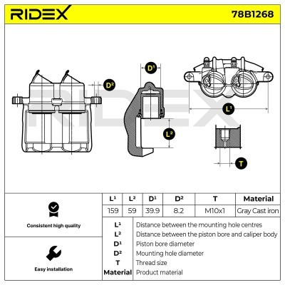Brake Caliper RIDEX 78B1268 78B1268 - photo 6