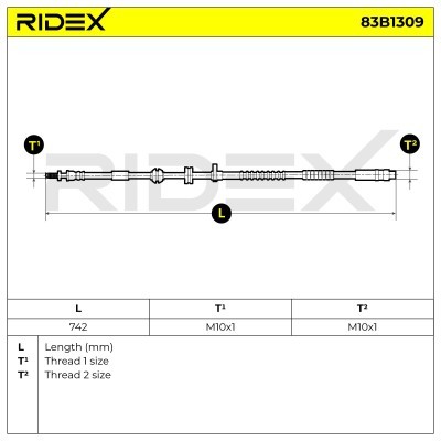 Brake Hose RIDEX 83B1309 83B1309 - photo 5