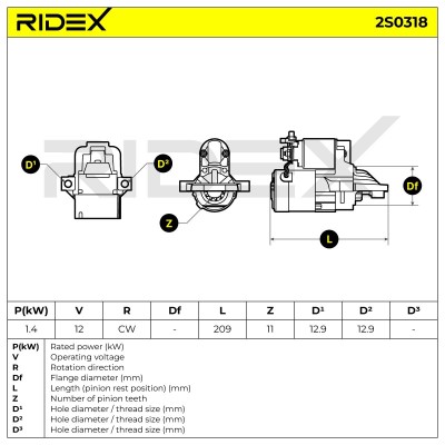 Starter RIDEX 2S0318 2S0318 - photo 7
