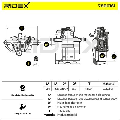 Brake Caliper RIDEX 78B0161 78B0161 - photo 4