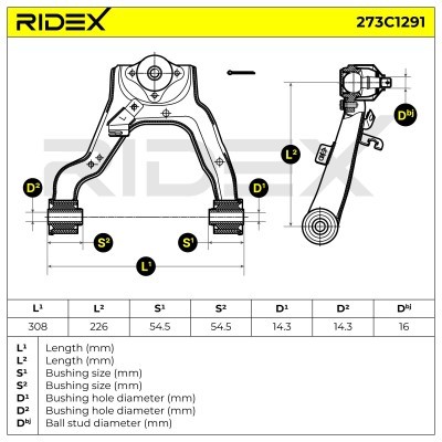 Control Arm RIDEX 273C1291 273C1291 - photo 6