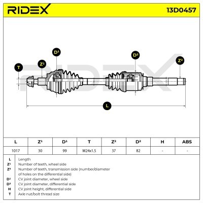 Drive Shaft RIDEX 13D0457 13D0457 - photo 7