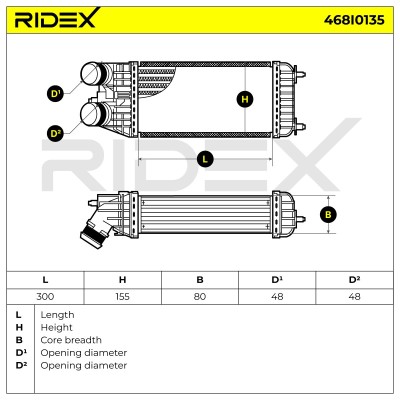 Intercooler, Charger RIDEX 468I0135 468I0135 - photo 6
