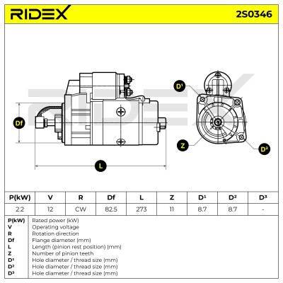 Starter RIDEX 2S0346 2S0346 - photo 7