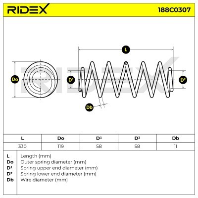 Suspension Spring RIDEX 188C0307 188C0307 - photo 4