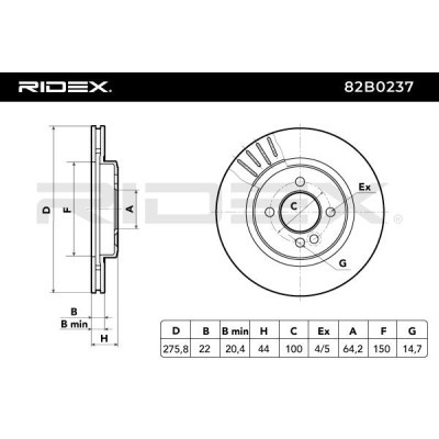 Brake Disc RIDEX 82B0237 82B0237 - photo 7