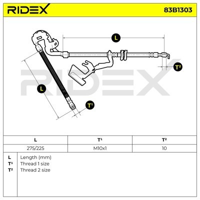 Brake Hose RIDEX 83B1303 83B1303 - photo 5
