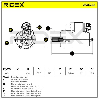 Starter RIDEX 2S0422 2S0422 - photo 6