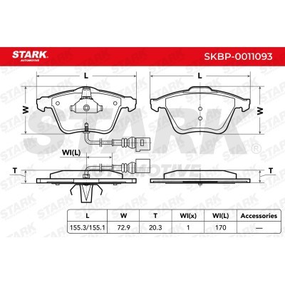 Brake Pads Set Stark SKBP-0011093 SKBP-0011093 - photo 3