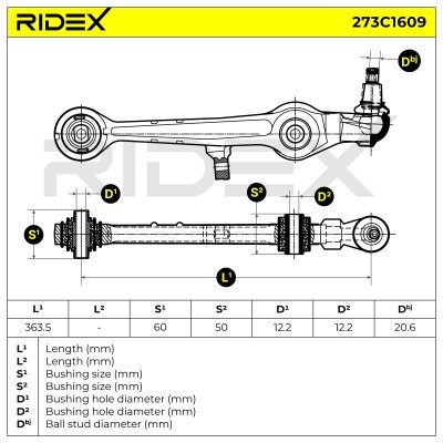 Control Arm RIDEX 273C1609 273C1609 - photo 7