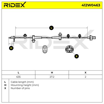 ABS Sensor RIDEX 412W0463 412W0463 - photo 7