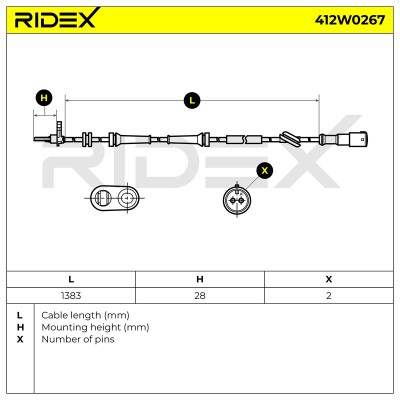ABS Sensor RIDEX 412W0267 412W0267 - photo 6
