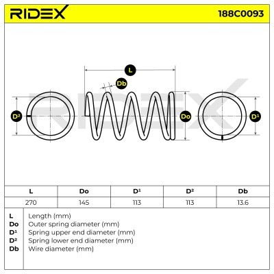 Suspension Spring RIDEX 188C0093 188C0093 - photo 5