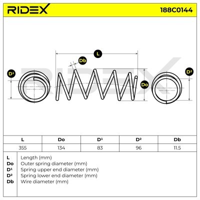 Suspension Spring RIDEX 188C0144 188C0144 - photo 4