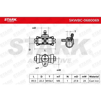 Wheel Brake Cylinder Stark SKWBC-0680069 SKWBC-0680069 - photo 8