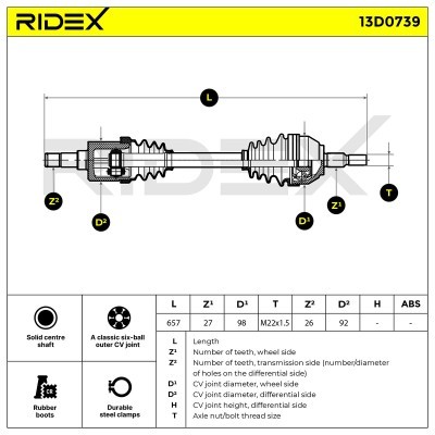 Drive Shaft RIDEX 13D0739 13D0739 - photo 7