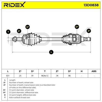 Drive Shaft RIDEX 13D0838 13D0838 - photo 7