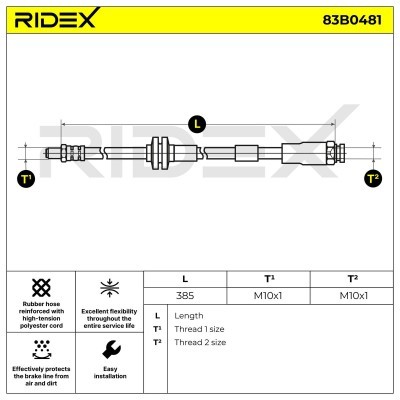 Brake Hose RIDEX 83B0481 83B0481 - photo 2