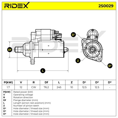 Starter RIDEX 2S0029 2S0029 - photo 6