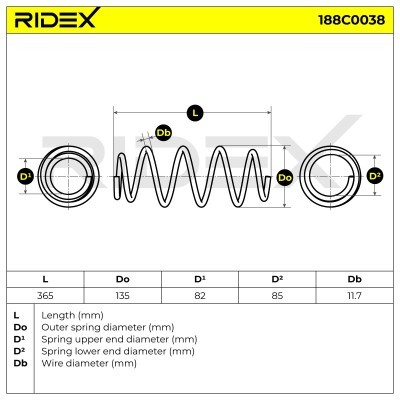 Suspension Spring RIDEX 188C0038 188C0038 - photo 4