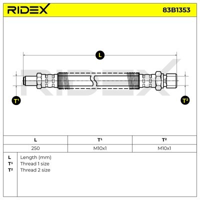 Brake Hose RIDEX 83B1353 83B1353 - photo 5