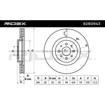 Brake Disc RIDEX 82B0943 82B0943 - photo 6