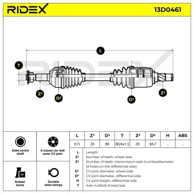 Drive Shaft RIDEX 13D0461 13D0461 - photo 5