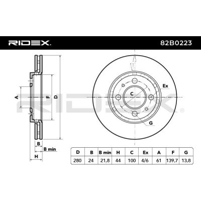 Brake Disc RIDEX 82B1223 82B1223 - photo 4
