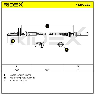 ABS Sensor RIDEX 412W0521 412W0521 - photo 6