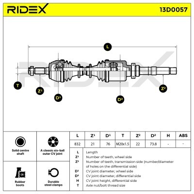 Drive Shaft RIDEX 13D0057 13D0057 - photo 7