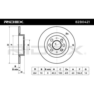 Brake Disc RIDEX 82B0421 82B0421 - photo 5