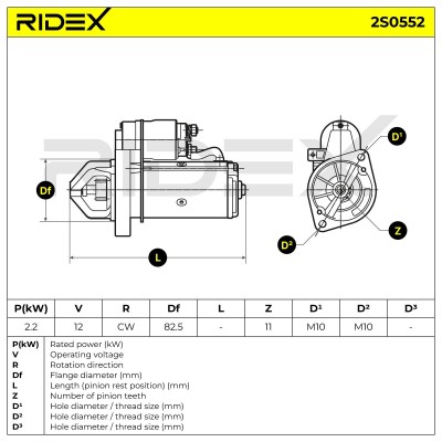 Starter RIDEX 2S0552 2S0552 - photo 5
