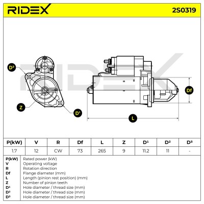 Starter RIDEX 2S0319 2S0319 - photo 7