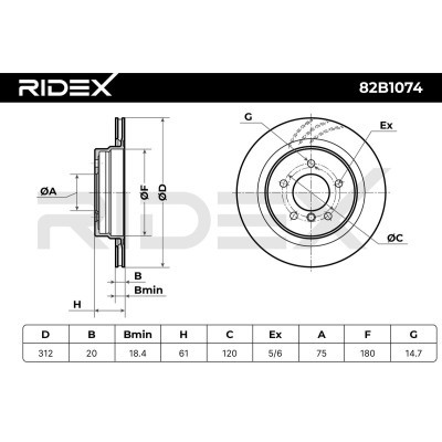 Brake Disc RIDEX 82B1074 82B1074 - photo 6