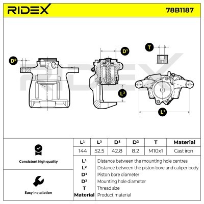 Brake Caliper RIDEX 78B1187 78B1187 - photo 5