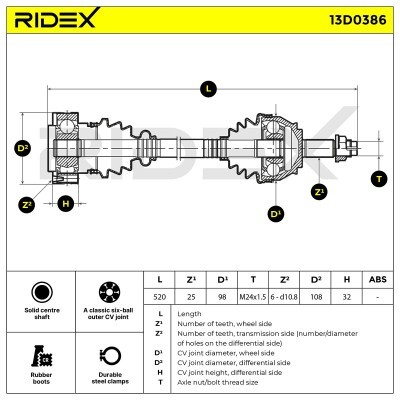 Drive Shaft RIDEX 13D0386 13D0386 - photo 6