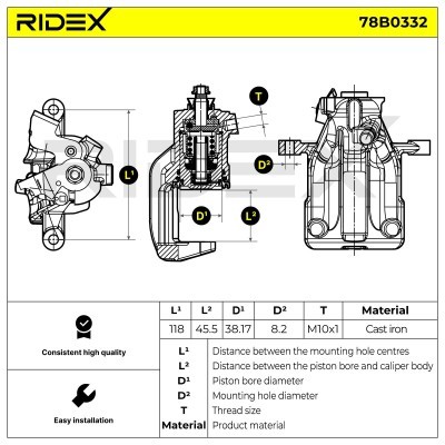 Brake Caliper RIDEX 78B0332 78B0332 - photo 5