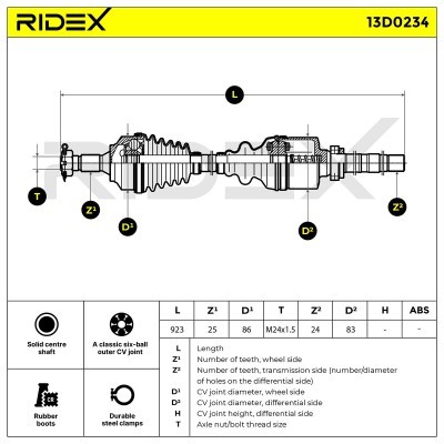 Drive Shaft RIDEX 13D0234 13D0234 - photo 4