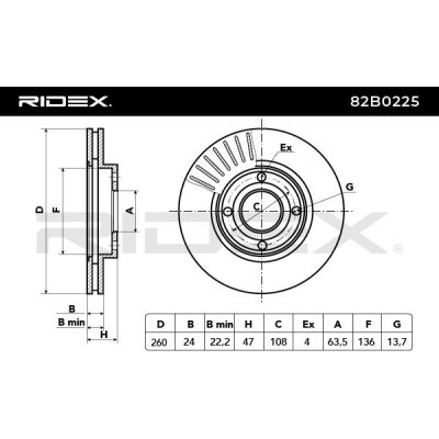 Brake Disc RIDEX 82B0225 82B0225 - photo 4