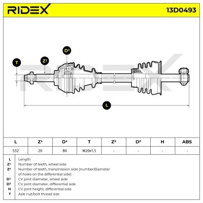 Drive Shaft RIDEX 13D0493 13D0493 - photo 7