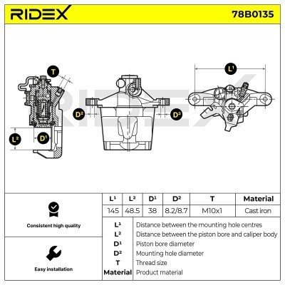 Brake Caliper RIDEX 78B0135 78B0135 - photo 5