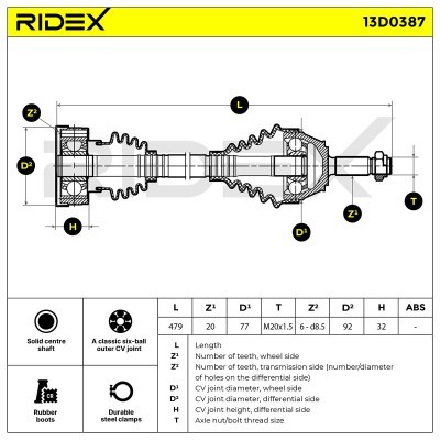 Drive Shaft RIDEX 13D0387 13D0387 - photo 6