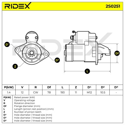 Starter RIDEX 2S0251 2S0251 - photo 7