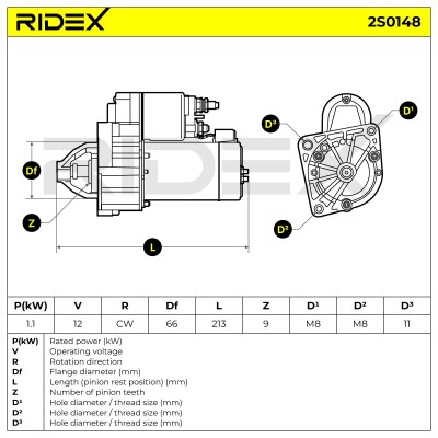 Starter RIDEX 2S0148 2S0148 - photo 6