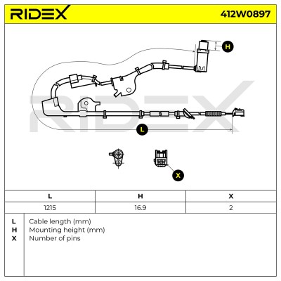 ABS Sensor RIDEX 412W0897 412W0897 - photo 6
